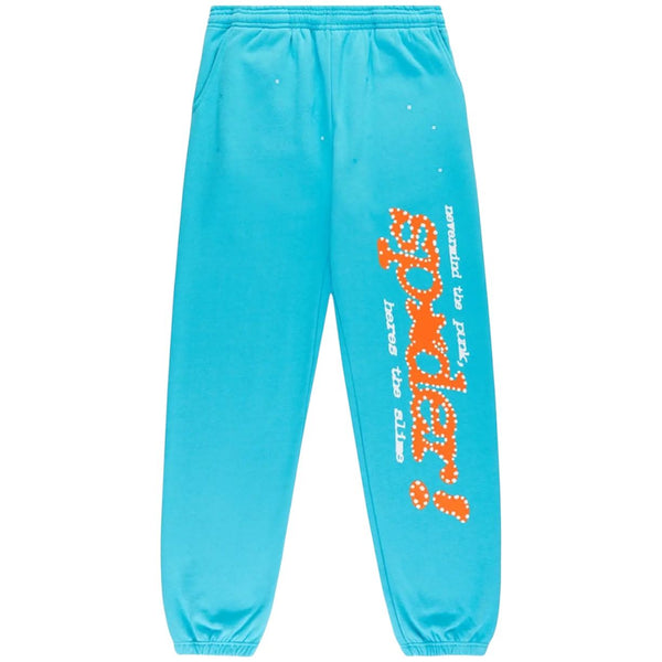 Sp5der Punk V2 Sweatpants (Cyan)