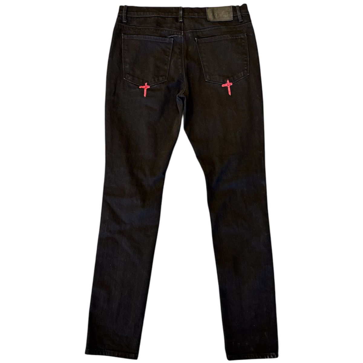 RTA Bryant Ripped Skinny Jeans Rest In Peace (Black/Red) - Preowned