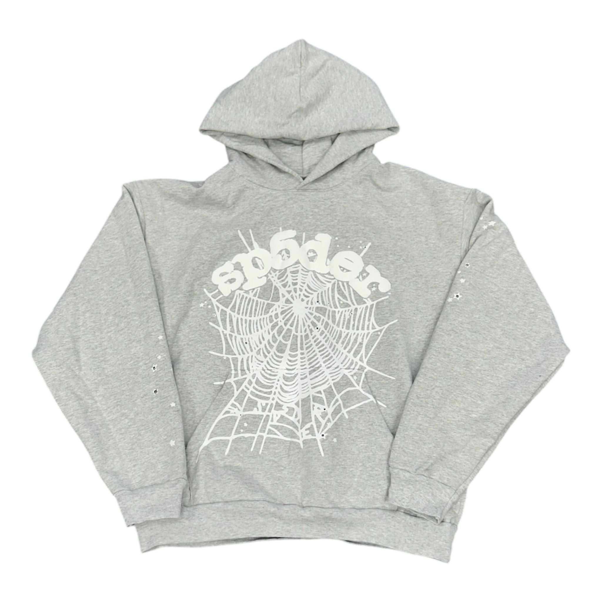 Sp5der OG Web Hoodie Heather Grey - Preowned