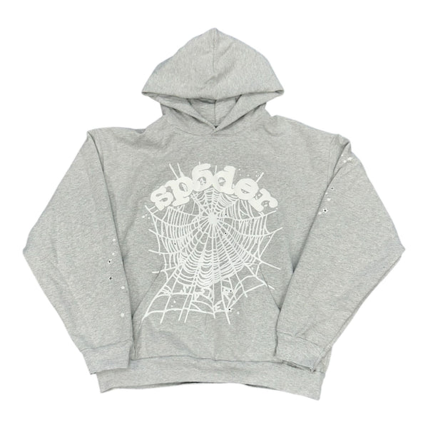 Sp5der OG Web Hoodie Heather Grey - Preowned