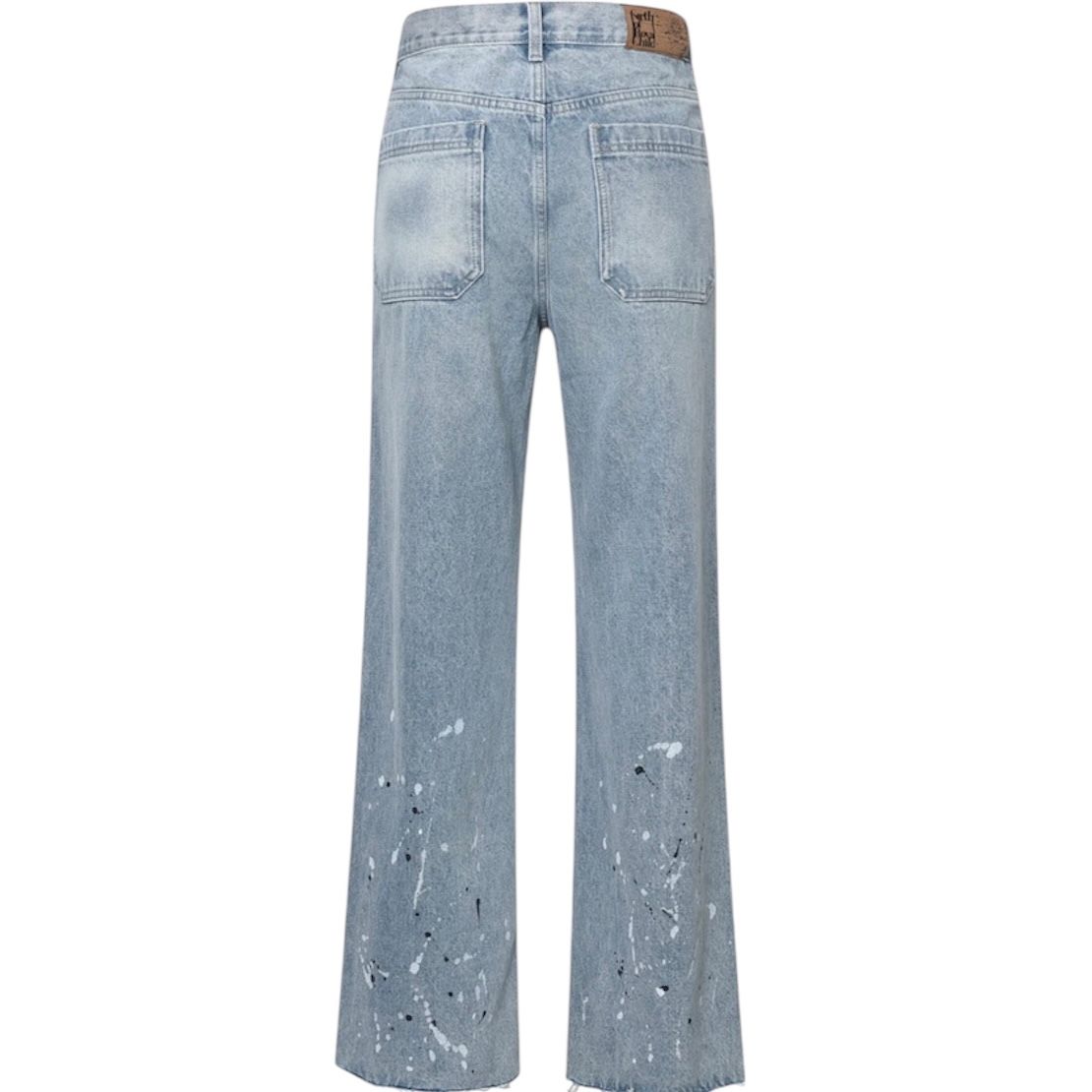 Birth Of Royal Child Chain Ink Print Detailed Patch Jean