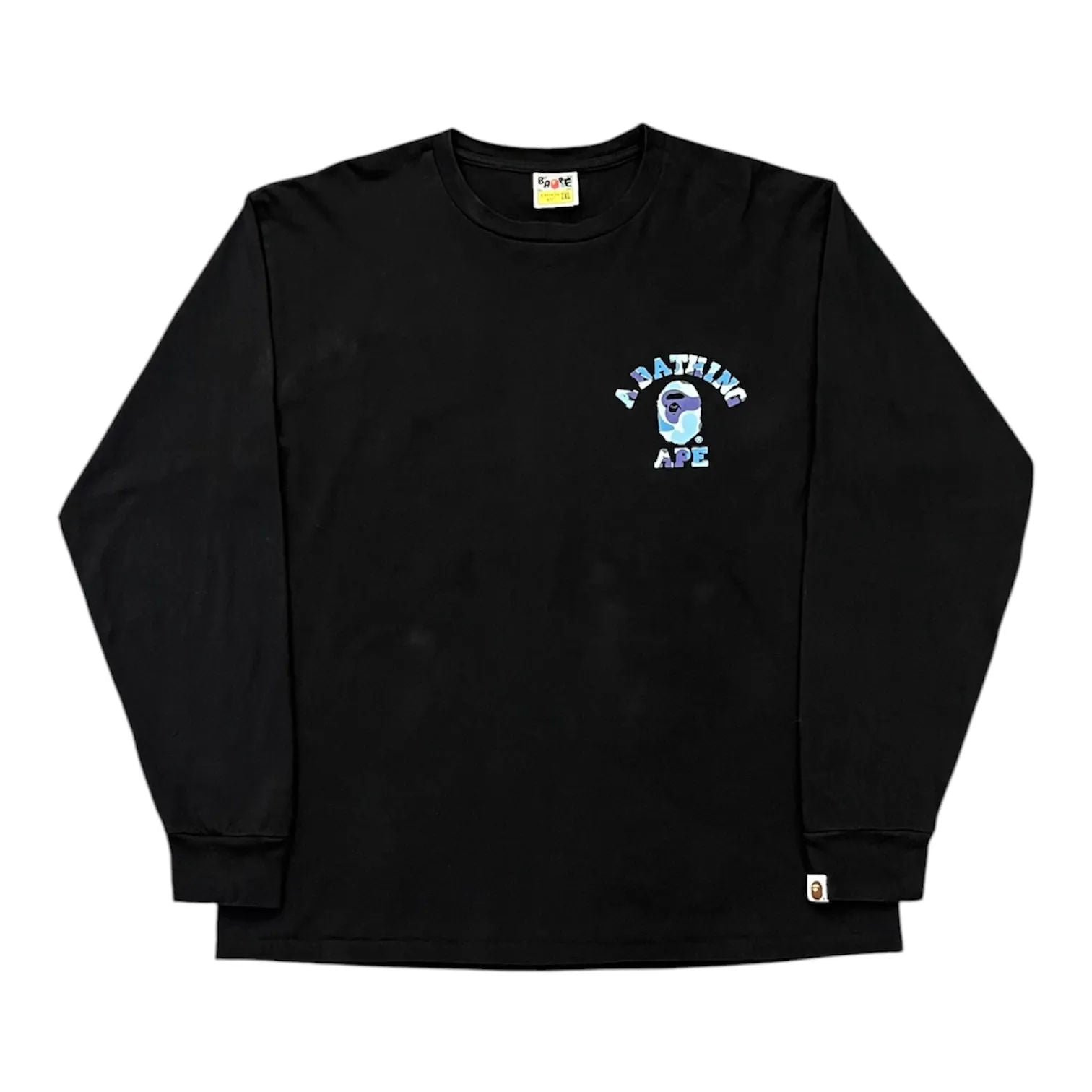 BAPE ABC Camo College ATS L/S Tee (Black/Blue) - Preowned