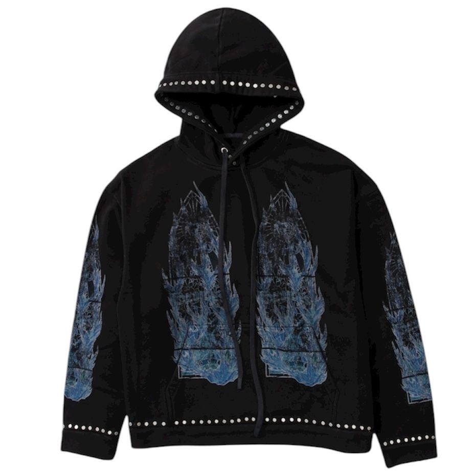 Who Decides War Flame Glass Hoodie (Black)
