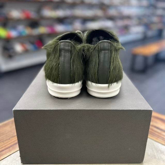 Rick Owen Ramone Pony Hair Low (Green) - Preowned