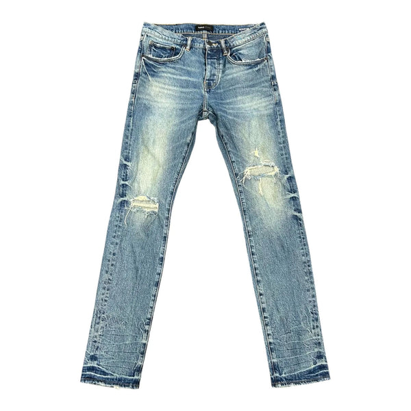 Purple Brand Distressed Knee Denim (Blue) - Preowned