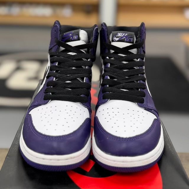 Jordan 1 Retro High Court Purple White (GS) - Preowned