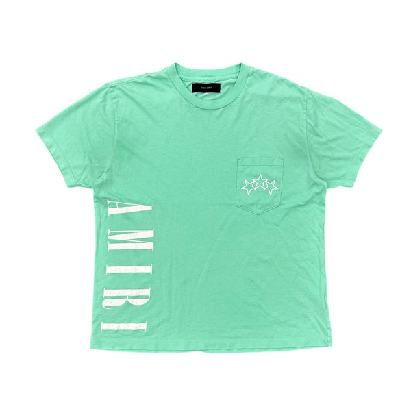 Amiri Vertical Logo Tee (Mint) - Preowned
