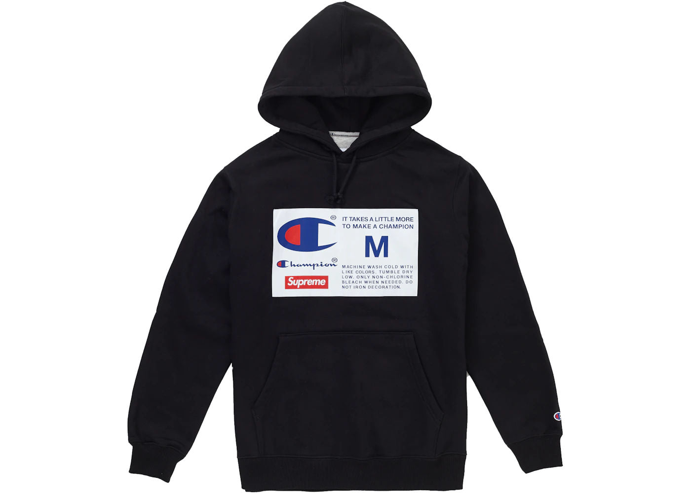 Supreme Champion Label Hooded Sweatshirt Black - Preowned