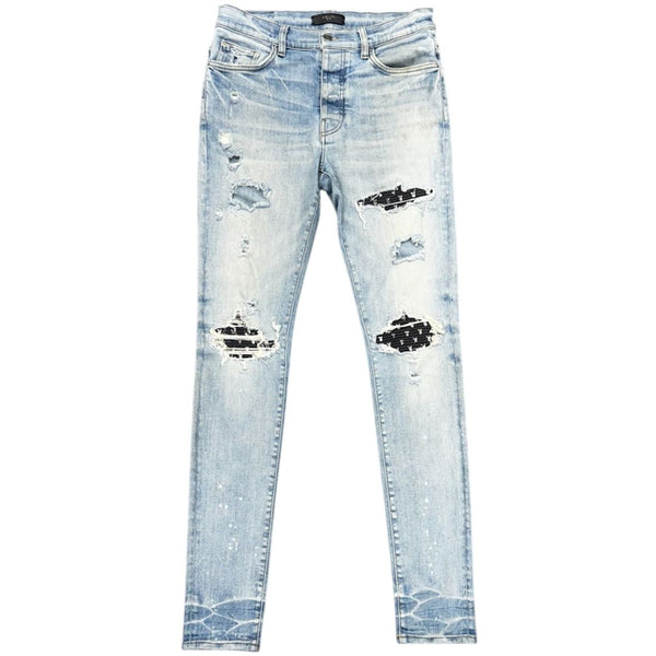 Amiri Mx1 Jeans (Light Wash/Black Playboy) - Preowned