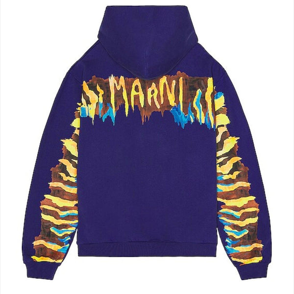 Marni Painted Oversized Hoodie (Purple) - Preowned