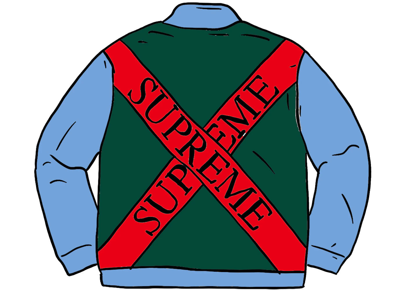 Supreme Cross Half Zip Sweatshirt Columbia Blue - Preowned