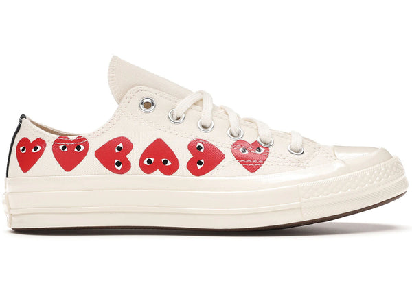 Converse Chuck Taylor All Star 70 Ox Comme des Garcons PLAY Multi-Heart White - Preowned