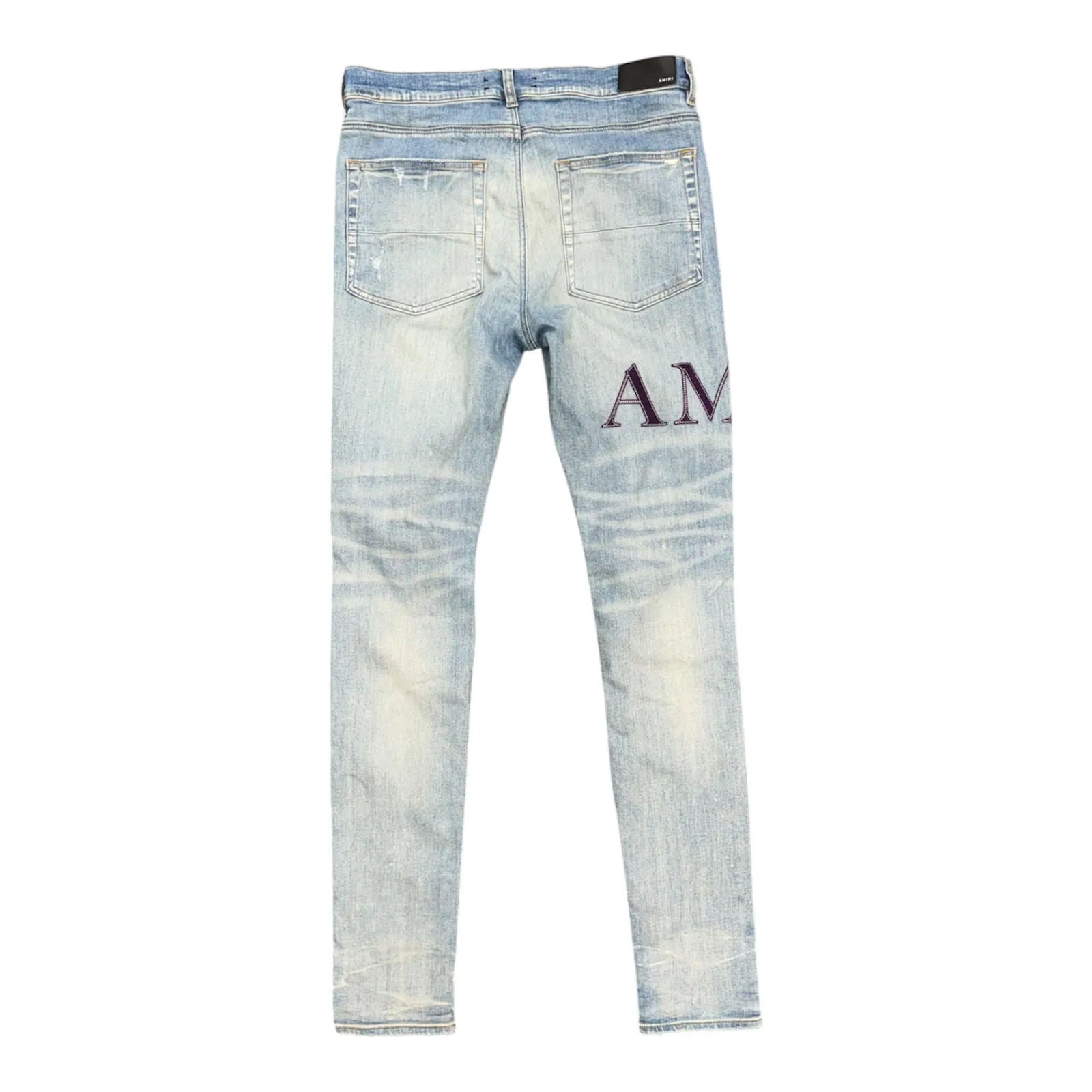 AMIRI Serif Purple Logo Jean Clay Indigo - Preowned