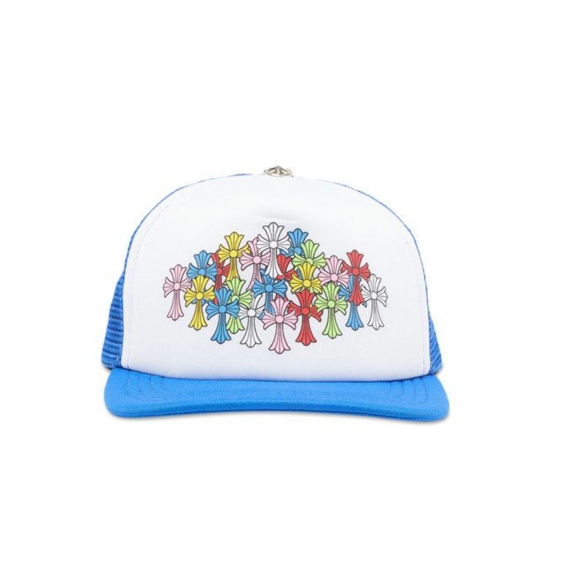Chrome Hearts Multi Color Cross Trucker Blue White - Preowned
