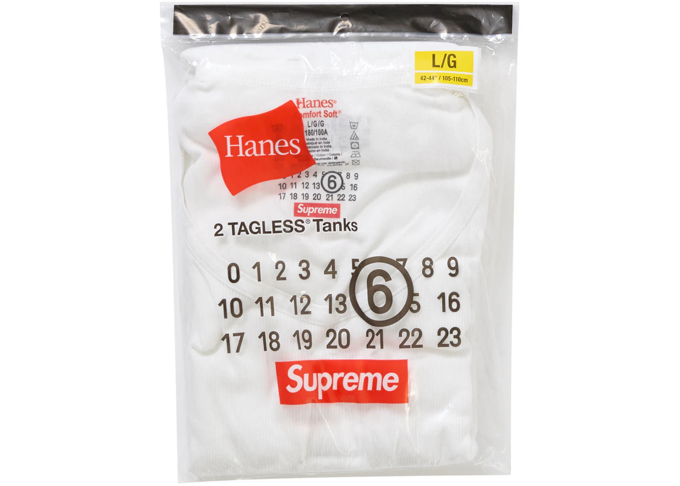 Supreme MM6 Maison Margiela Hanes Tagless Tank Top (2 Pack) White