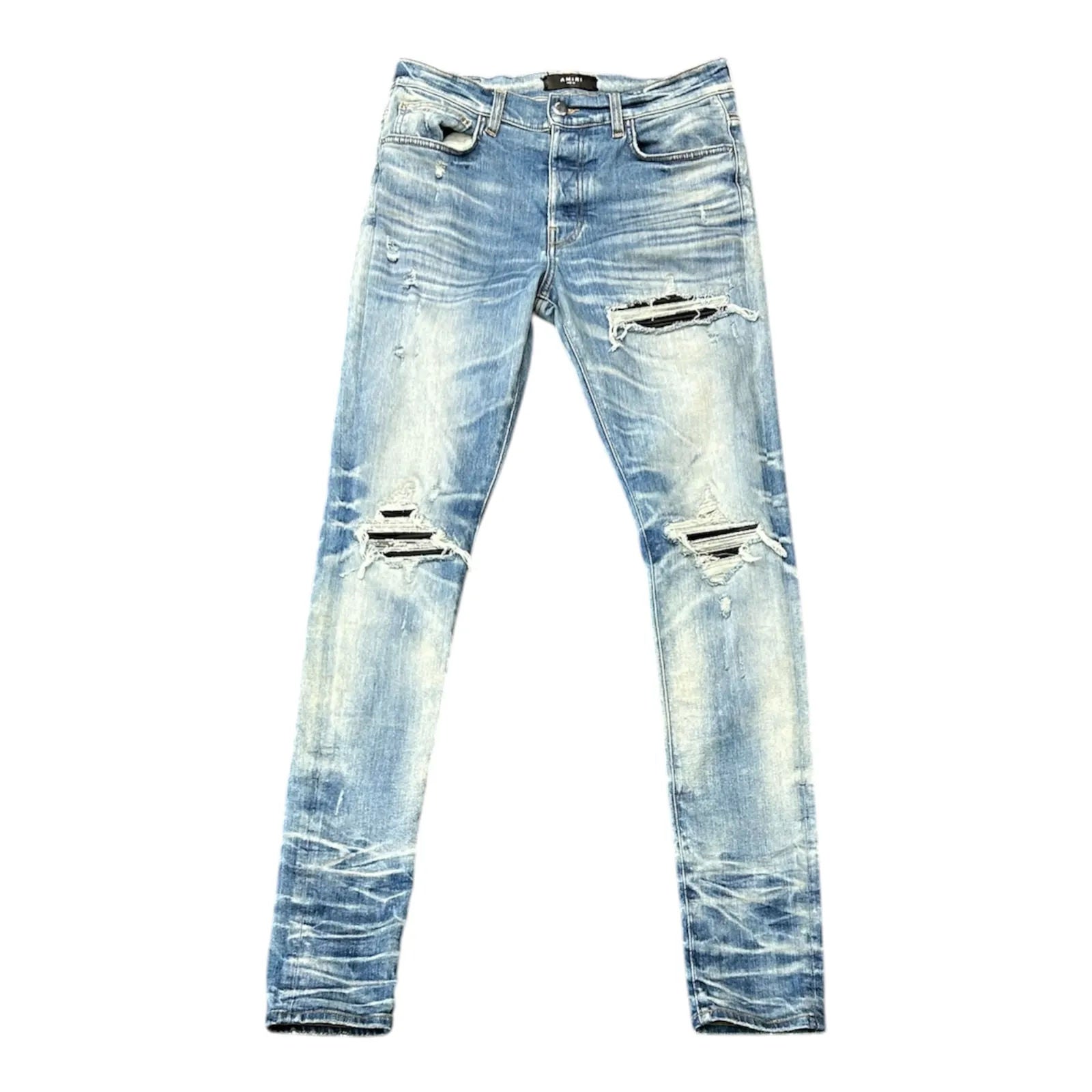 Amiri Mx1 Black Leather Patch (Blue) - Preowned