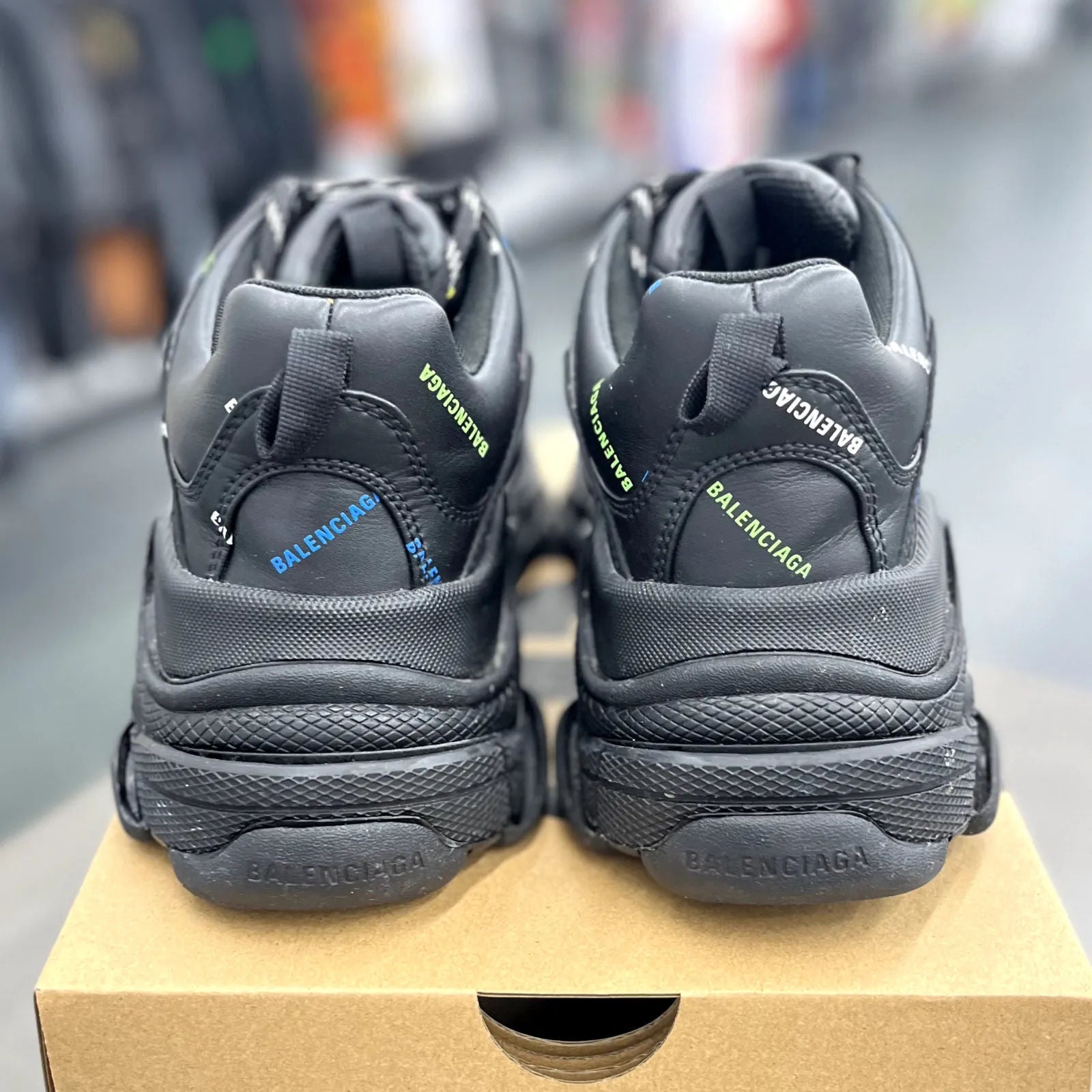 Balenciaga Triple S All Over Logo Print - Preowned