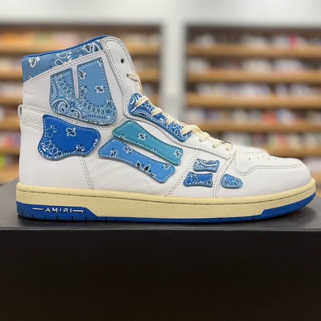 AMIRI Skel Top Hi Bandana White Blue - Preowned