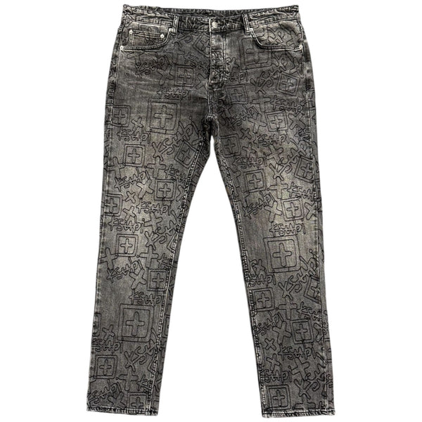 Ksubi Chitch Stenci Stitch Jeans (Worn Grey)