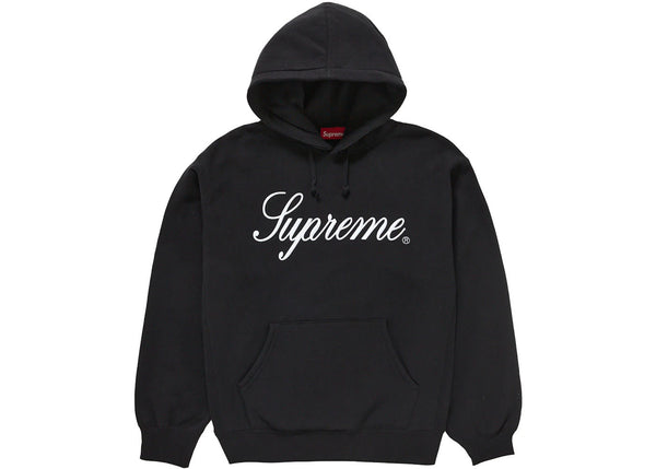 Supreme Embroidered Script Hooded Sweatshirt (Black)