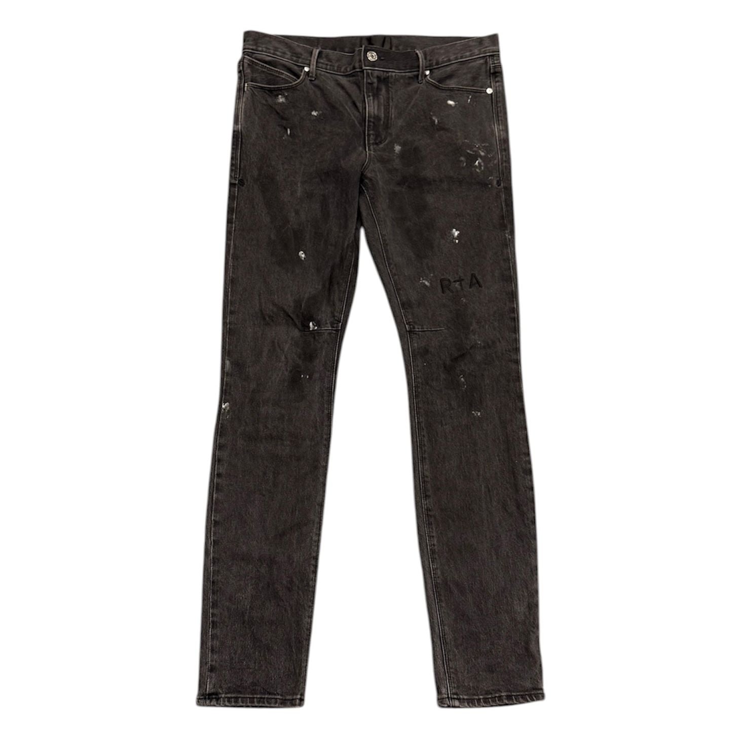 R.T.A Paint Splatter Washed Jean (Aged Black) - Preowned
