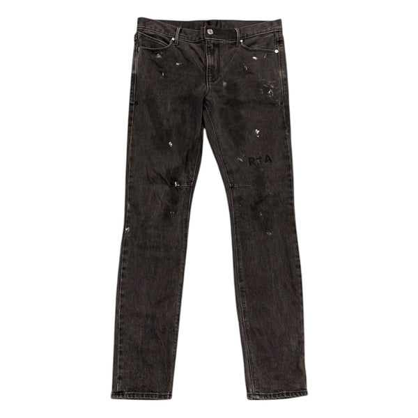 R.T.A Paint Splatter Washed Jean (Aged Black) - Preowned