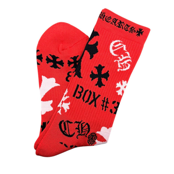 Chrome Hearts Stencil Socks (Red)