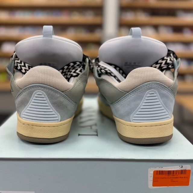 Lanvin Leather Curb Sneaker Pale Blue - Preowned