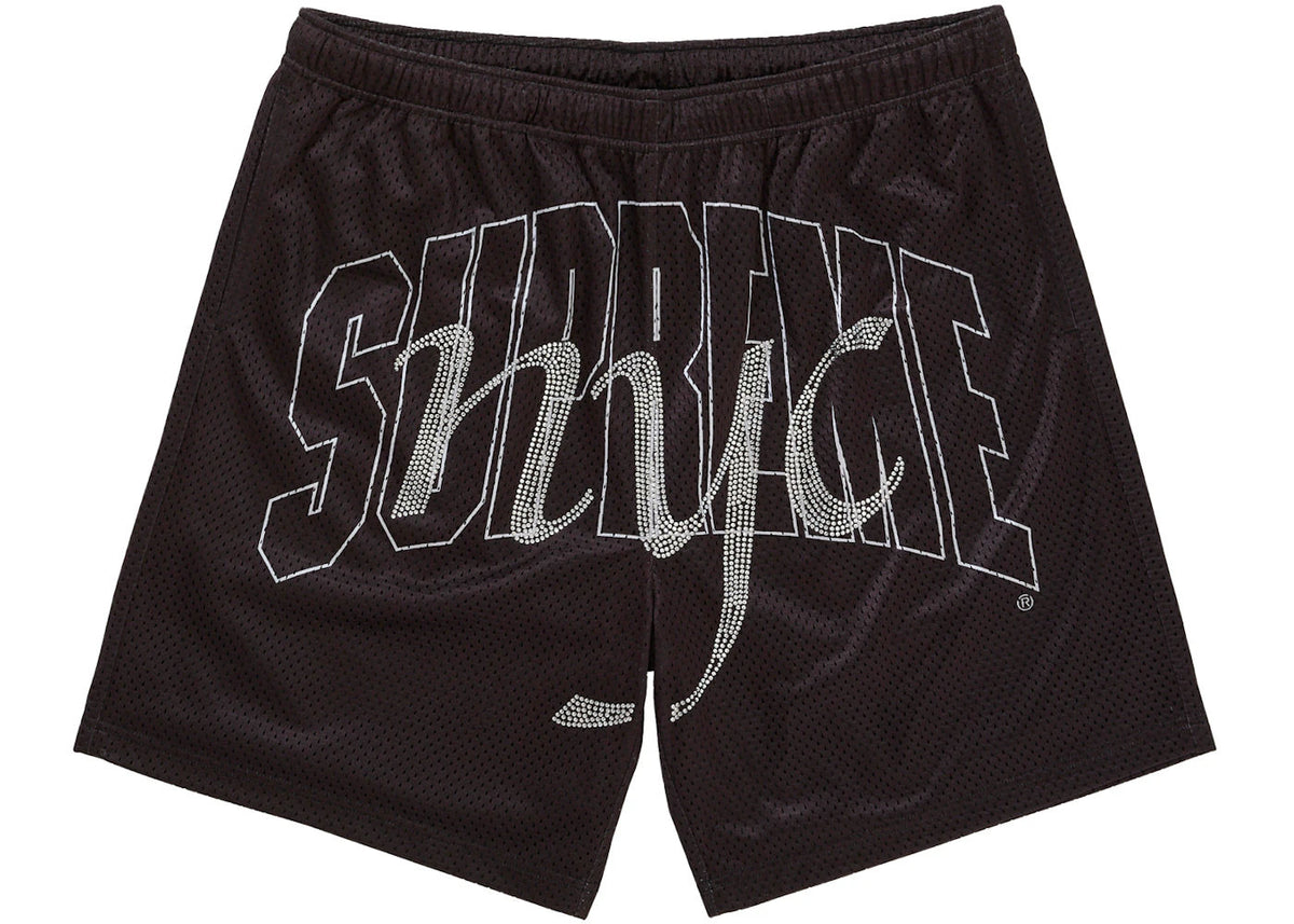 Supreme Rhinestone Mesh Short Black