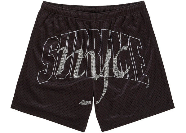 Supreme Rhinestone Mesh Short Black