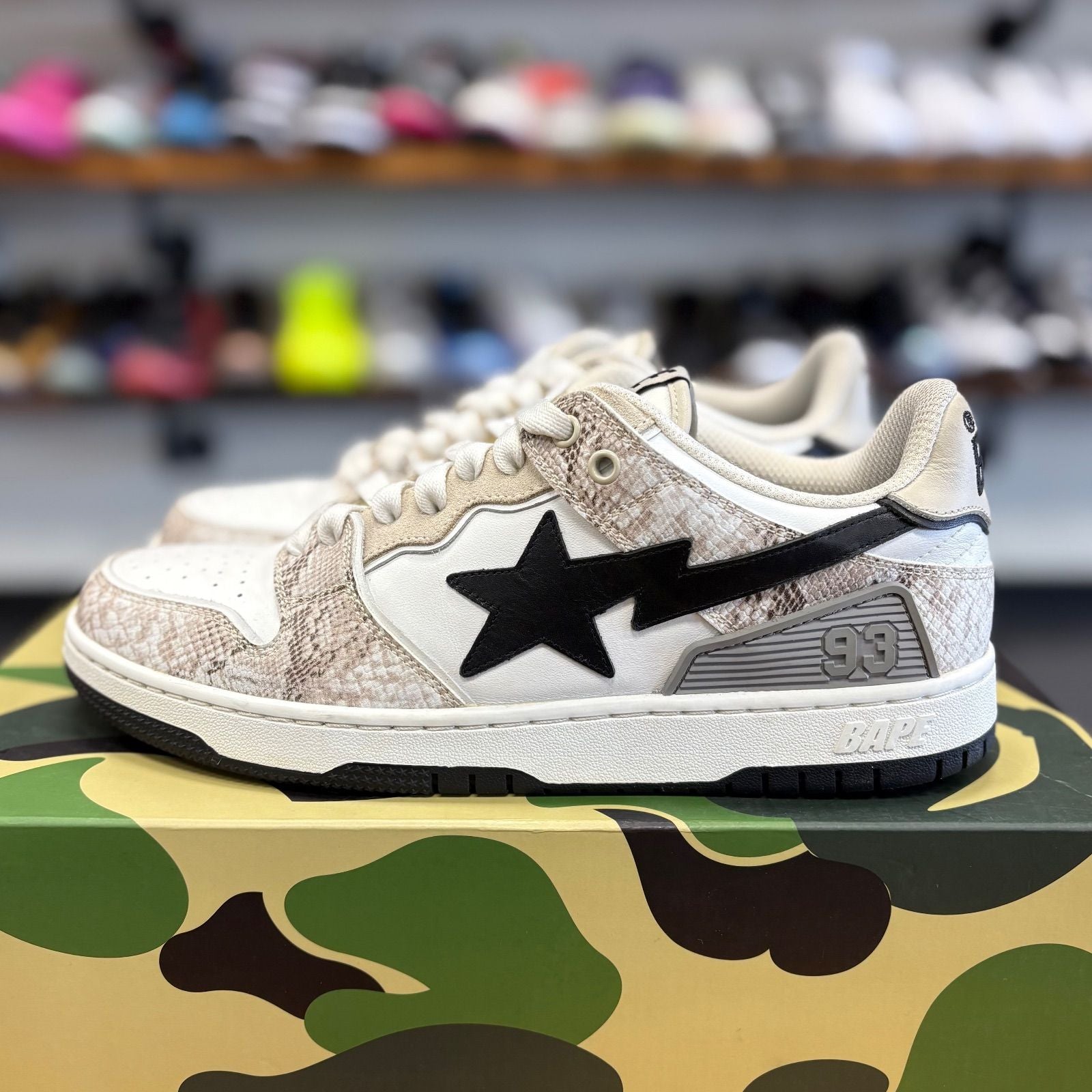 A Bathing Ape Sk8 Sta #1 Beige Snakeskin - Preowned