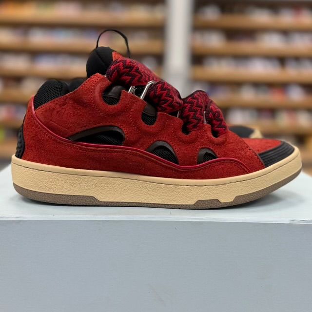 Lanvin Curb Leather Sneaker (Red/Black) - Preowned