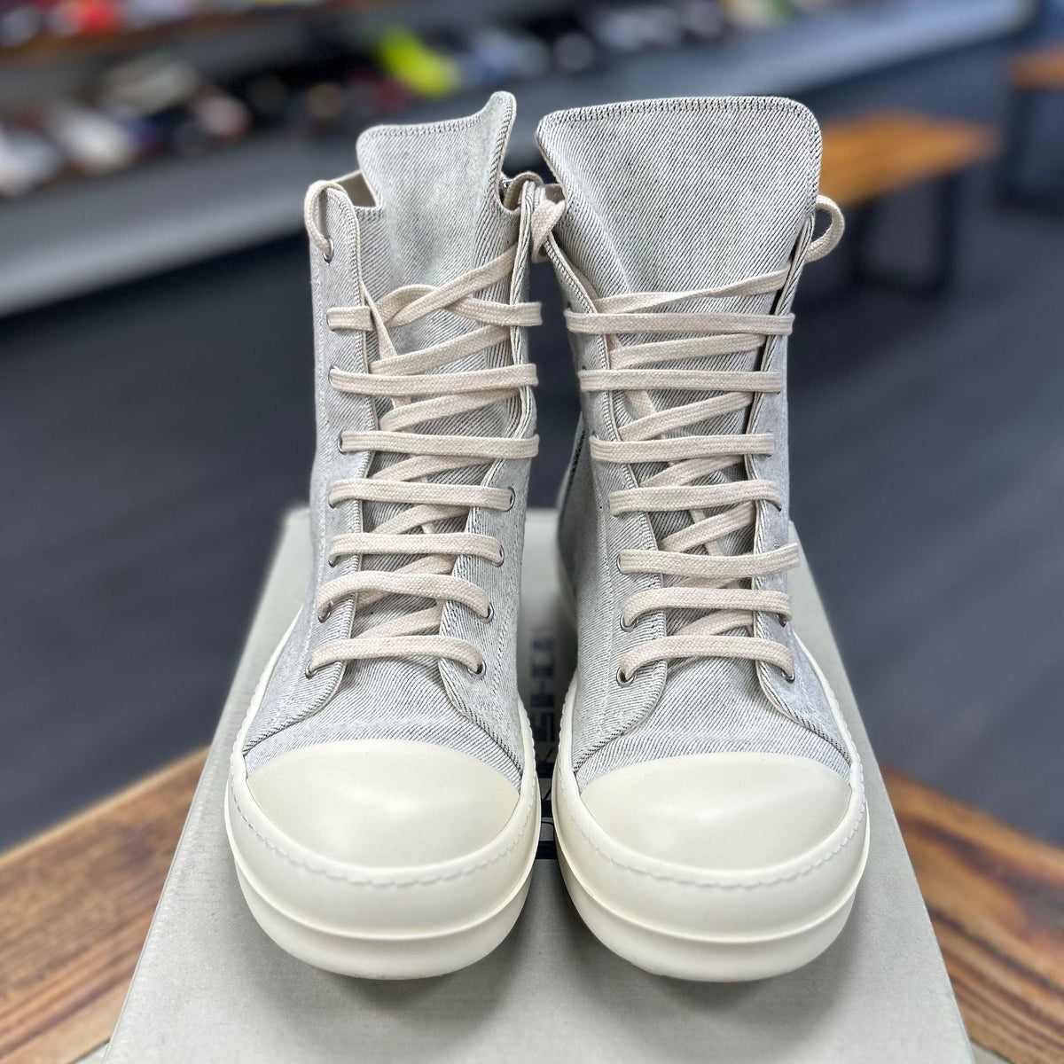 Rick Owens DRKSHDW Melange High Top Sneaker Melange Milk - Preowned