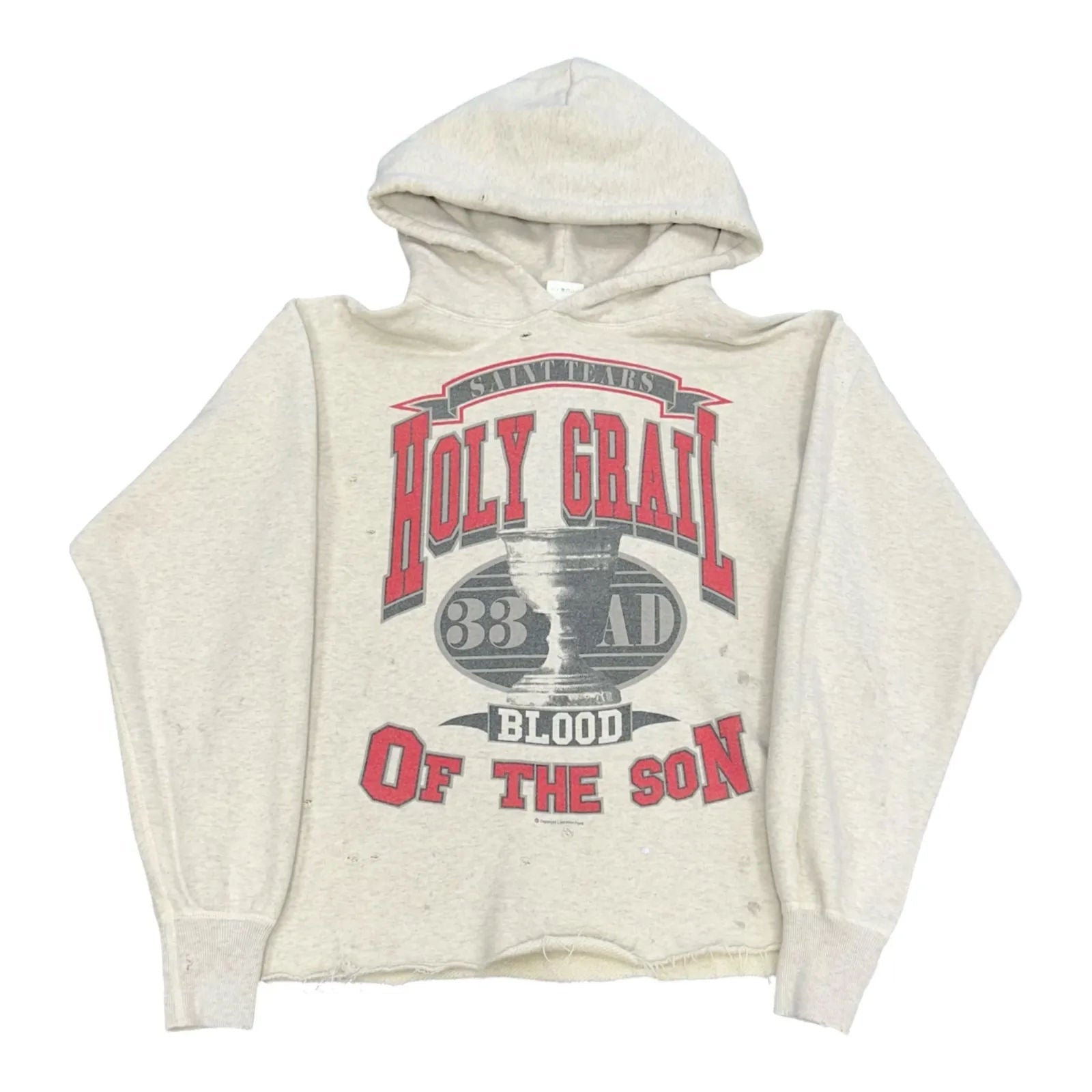 Saint Mxxxxxx x Denim Tears Holy Grail Hoodie Vintage Grey - Preowned
