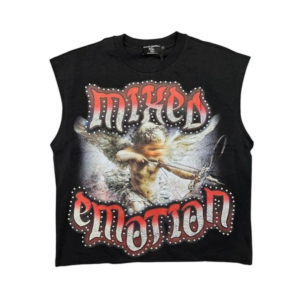 Mixed Emotion Angel Sleeveless Tee (Black)