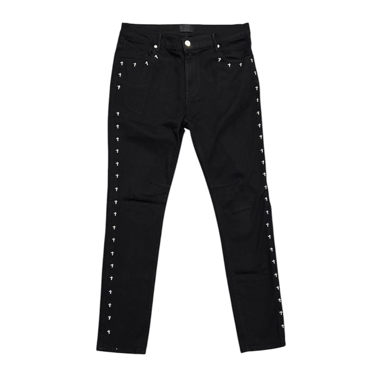RtA Bryant Skinny Jeans Studded Black Cross - Preowned