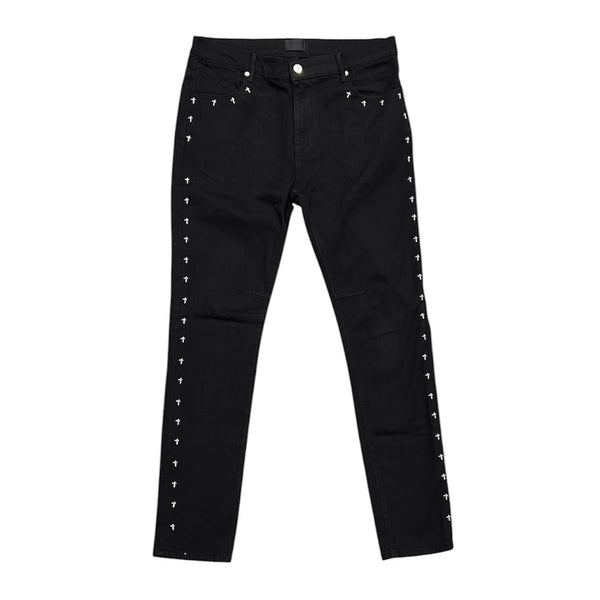 RtA Bryant Skinny Jeans Studded Black Cross - Preowned