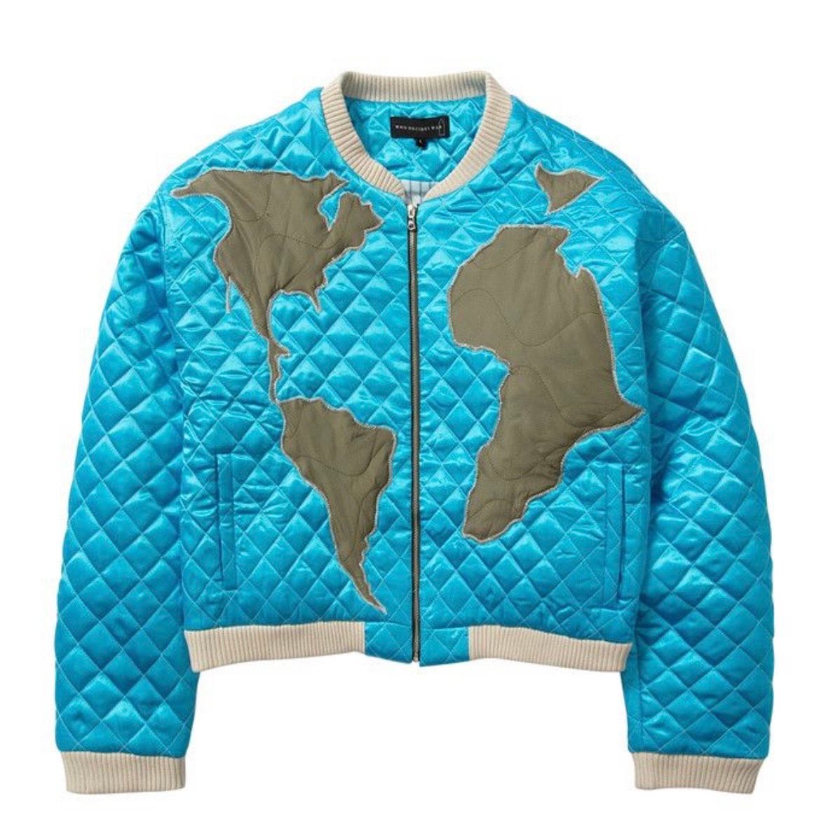 Who Decides War Global Grid Bomber Jacket (Blue) - Preowned