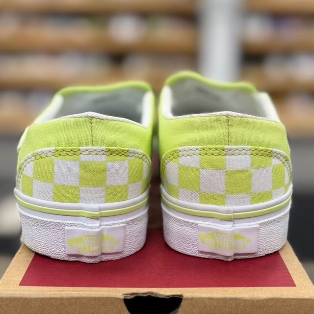 Vans Slip-On Bright Yellow-Green Checkerdboard - Preowned