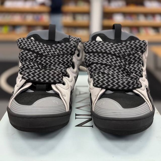 Lanvin Curb Sneakers White Anthracite - Preowned