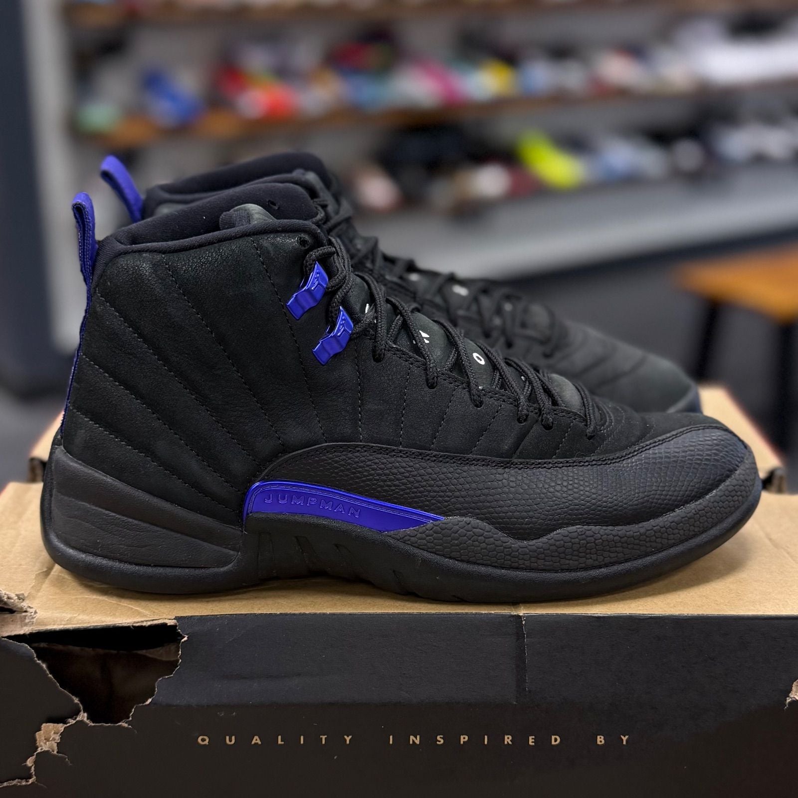 Jordan 12 Retro Black Dark Concord - Preowned
