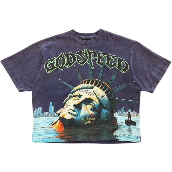 Godspeed Sunken Liberty Tee (Navy Wash) - Preowned