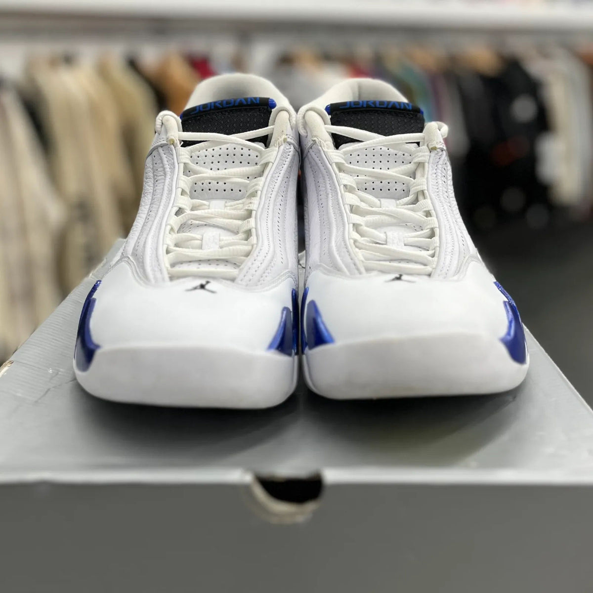 Jordan 14 Retro White Hyper Royal - Preowned