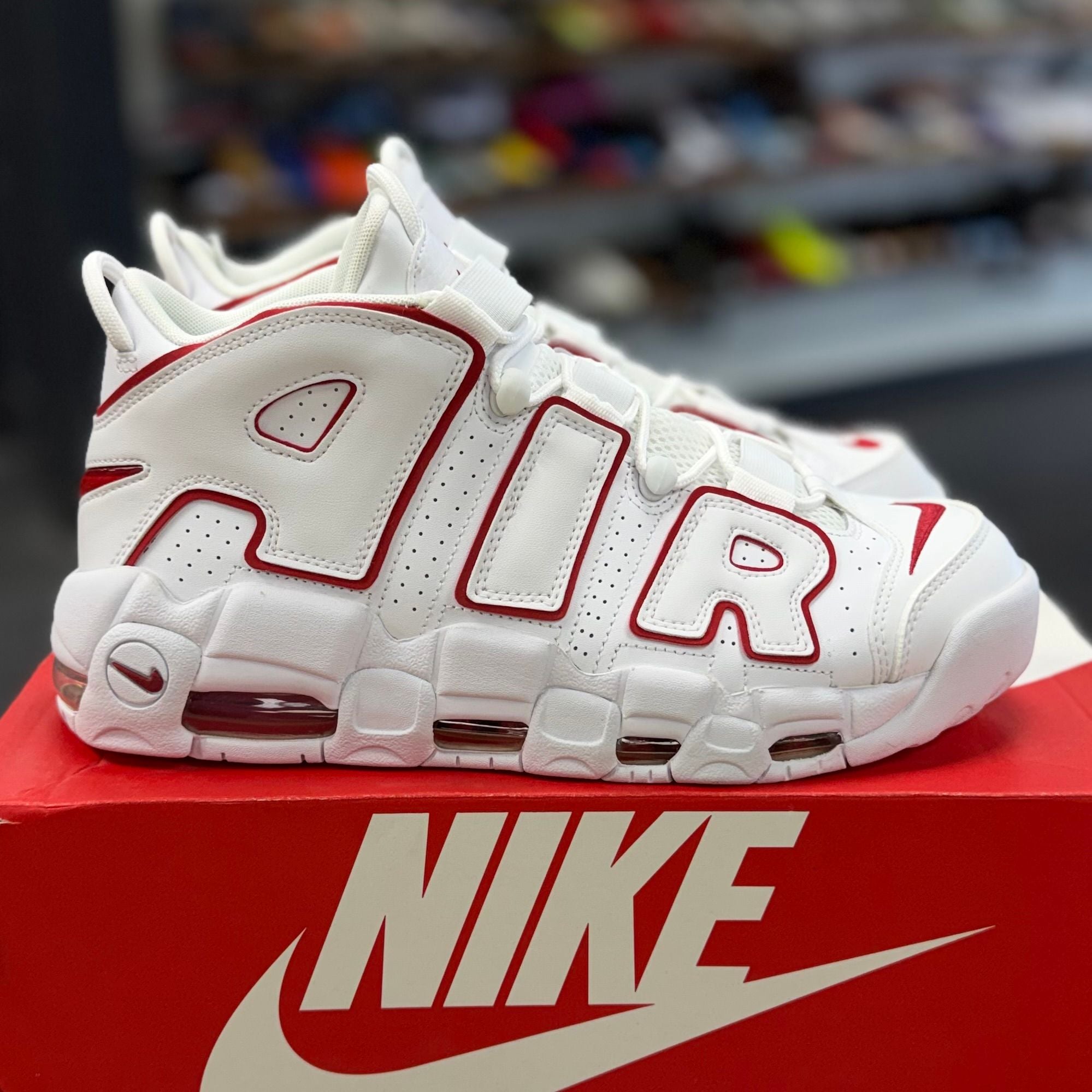 BRAND NEW STEAL - Nike Air More Uptempo White Varsity Red Outline