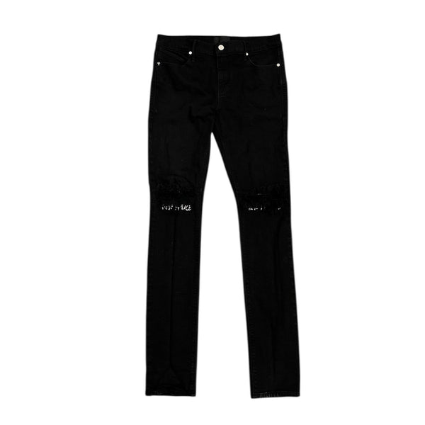 R.T.A Bryant Skinny Rest In Peace Jean (Black/White) - Preowned