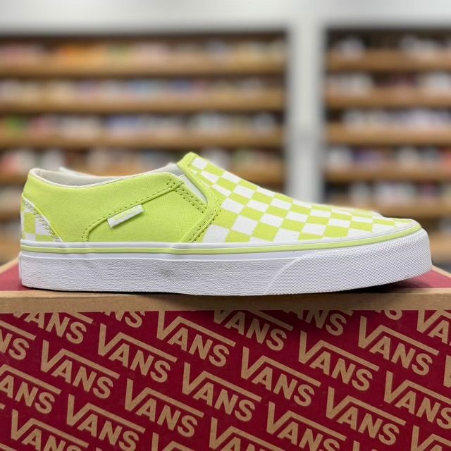 Vans Slip-On Bright Yellow-Green Checkerdboard - Preowned