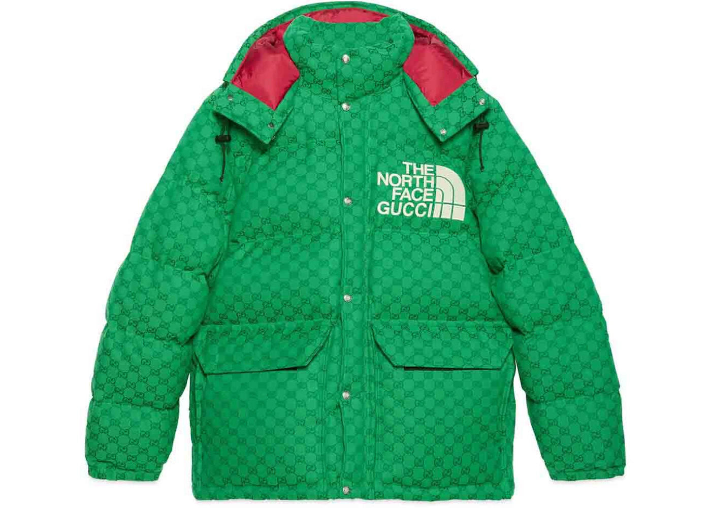 Gucci x The North Face Down Coat Green/Dark Green - Preowned