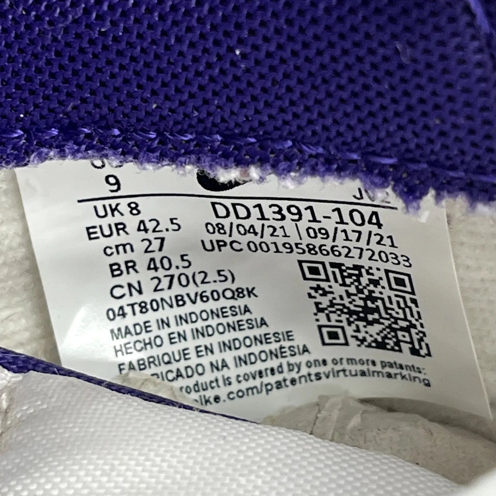 Nike Dunk Low Championship Court Purple - Preowned