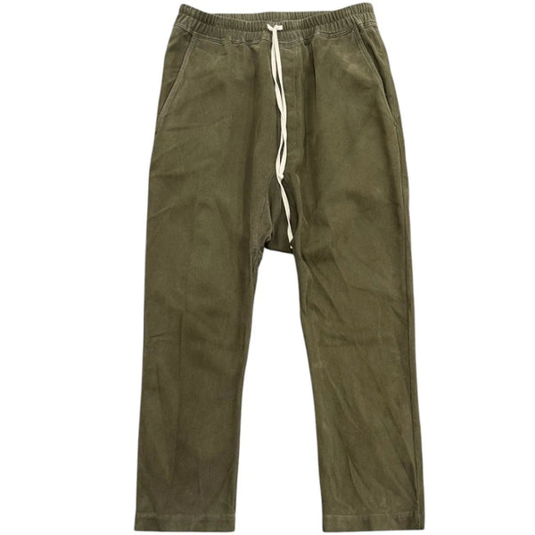Rick Owens Strobe Cotton Pants (Olive) - Preowned