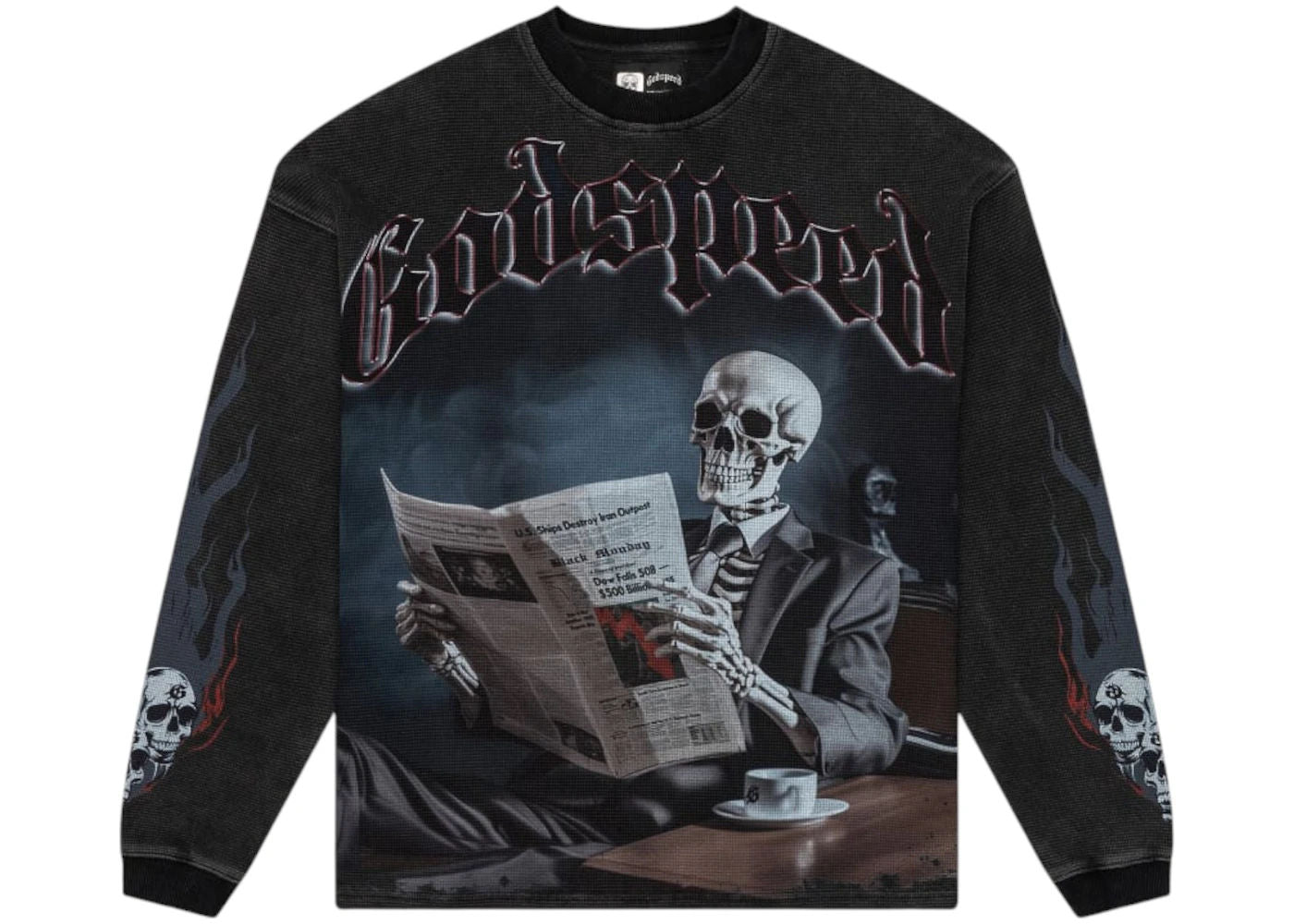Godspeed Black Monday L/S Thermal Tee Black Wash - Preowned